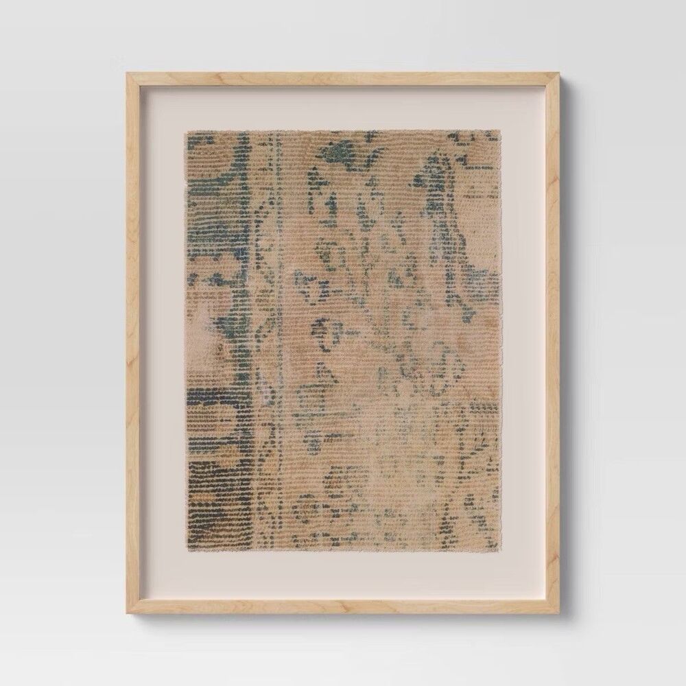 Threshold 24x30 Textured Fabric Framed Wall Art Neutral READ